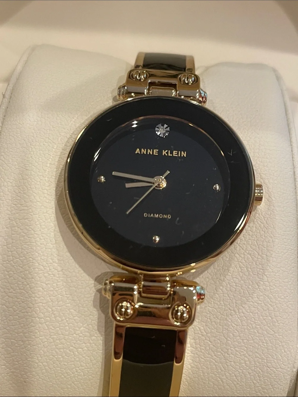Anne Klein Black and Gold Women's Bracelet Watch